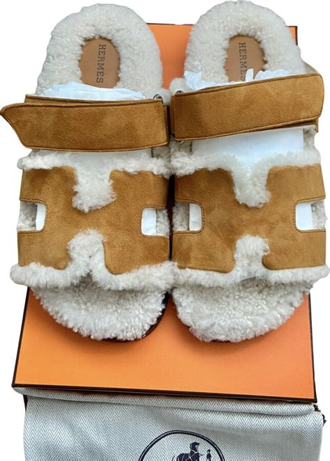 hermes shearling sandal|Hermes chypre sandals suede.